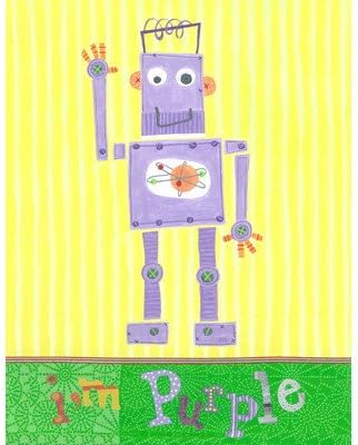The Little Acorn Wall Art, Purple Robot