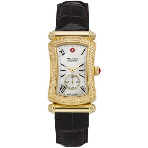 MICHELE Caber Park Diamond Gold Espresso Alligator