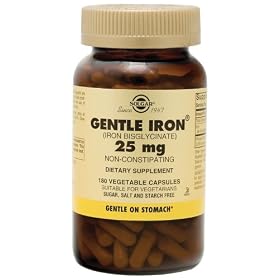Click here to buy Solgar - Gentle Iron, 25 mg, 180 veggie caps by Solgar.