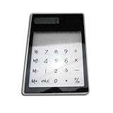 HK Fashion Slim Clear Transparent Solar Powered Touch Keypad Calculator (black) SC-B