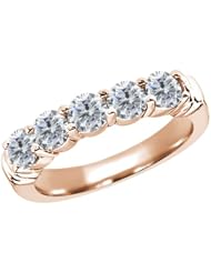 1.35 Ct Round G/H SI2 Diamond 14K Rose Gold Ring