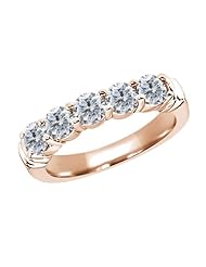 1.35 Ct Round G/H SI1 Diamond 925 Rose Gold Plated Silver Ring