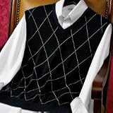 Black Diamond Patterned Pullover Vest