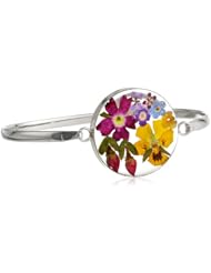 Sterling Silver Pressed Flower Bracelet, 7.5"