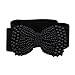 Creazy® Fashion Lady Bowknot Stretch Elastic Wide Belt Pearl Waist Belt (Khaki)