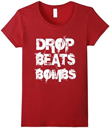 Women's Drop beats not bombs T-shirts Small Cranberry