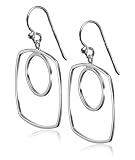 Sterling Silver Open Square Dangle Earrings