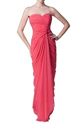Corset   Waistline Crystal Sweetheart Floor Length Chiffon Evening Dress 