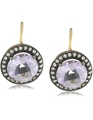 Jill Alberts Round Amethyst and Diamond Earrings