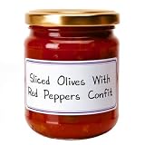 Sliced Olives with Red pepper confit French Imported chutney 7.4 oz jar by l'Epicurien France