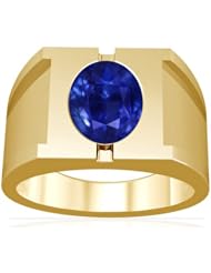 18K Yellow Gold Oval Cut Blue Sapphire Solitaire Ring (GIA Certificate)