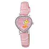 Armitron Women's 2200697 Tweety Bird Crystal Accented Pink Strap Heart Watch