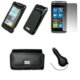 EMPIRE Black Leather Case Pouch with Belt Clip and Belt Loops + Smoke Snap- ....