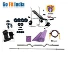 68 Kg Rubber Weight Plates + 5 Ft Rods + 3 Ft Curl Bar + 2 Dumbbell Rods +Kamachi Bench