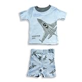 B.T. Kids - Infant Boys Short Sleeve Shortie Pajamas, Blue, Grey