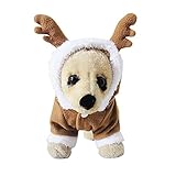 Deqna（TM）ペット犬のジャンプスーツエルク鹿コスチュームペット子犬テディクリスマスコスプレ冬服パーカースーツXS-XLのジャンプスーツ