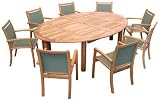 Oval 250x175cm Table with 2 Piece Top and 8 Windsor Textaline Stacking Armchairs (Sage Green)