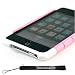 Kroo Ultra Thick 1mm Premium Silicone Skin Case Cover for iPod Touch 2 and Touch 8 gb 8gb 16 gb 16gb 32 gb 32gb MP3 Player Includes a Determination Hand Strap (For 2nd Generation iTouch) Pink - White