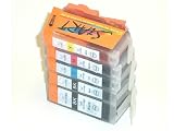 Produkt-Bild: Start - 5 S&auml;tze = 25 kompatible CHIP Patronen - je 5 x Black (gro&szlig; + klein), Cyan, Magenta, Yellow - Druckerpatronen fuer Canon Pixma IP 4200, IP 4300, IP 4500, IP 5200, IP 5200R, IP 5300 MP 500 530 600 600R 800 800R 810 830 - Sofortiges Einsetzen der Tintenpatrone ohne Adapter - kein Chipumbau wie bei den Orginalpatronen - 100% F&uuml;llstandsanzeige - Top Tinte - Qualit&auml;ts Ersatzpatrone