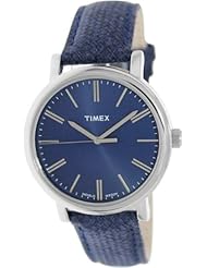 Timex Womens T2P171 Blue Leather Quartz Watch with Blue Dial