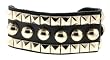 3 Rows of Studs Leather Wrist Band Bracelet