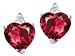 3.04 cttw Heart Shape Created Ruby and Genuine Diamonds Earring Studs in 14k White Gold