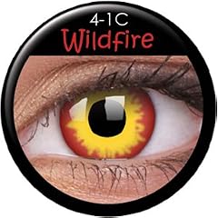 Farbige Kontaktlinsen mit St�rke crazy Kontaktlinsen crazy contact lenses Wildfire orange gelb 1 Paar. Mit Linsenbeh�lter!