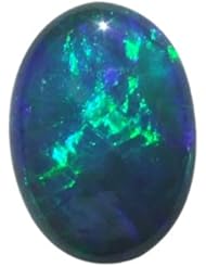 O&G Australia Natural Lightning Ridge Solid Black Opal Gemstone (0.60cttw)