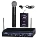 Audio2000 AWM-6032UL UHF Dual Channel Wireless Microphone System with One Handheld & One Lapel (Lavalier) Mic