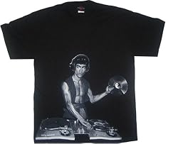 Bruce Lee Djing Music Black T-Shirt Tee
