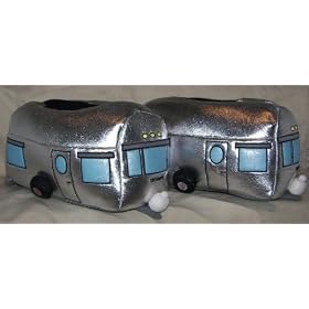 Vroomers Silver Travel Trailer Slippers