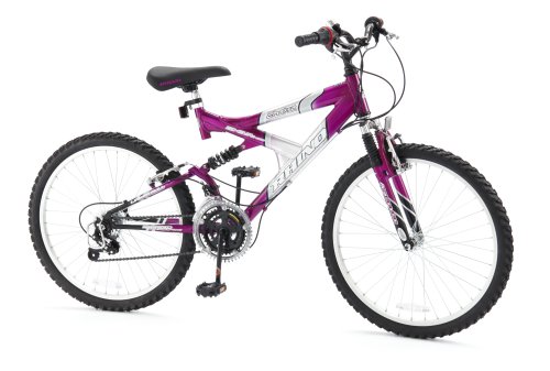 Rhino Chakra Girls Dual Suspension Bike - 24-Inch Wheels, Purple
