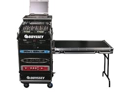 Odyssey FZGS1116WDLX Flight Zone Glide Style Ata Combo Case With Wheels And Side Table: 11u Top Slant, 16u Vertical