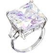 Silver 5 Carat CZ Square Ring - Size 7
