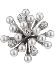 Cubic Zirconia and Sterling Silver Starbust Pin