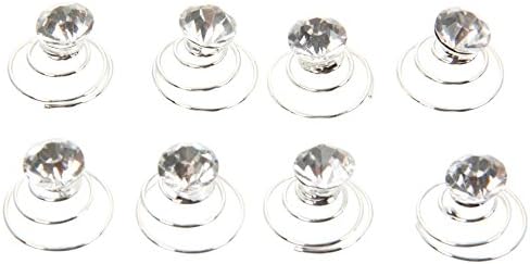 Utopkingdaily 8 pcs Mini Elegant Alloy and Rhinestone Flower Hair Twists Spins Pins (2#)
