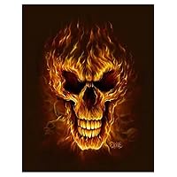 Burned Skull (Fiery Grin) Art Poster Print