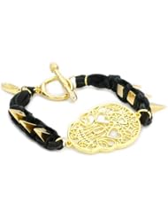 Ettika Outline Charm Deerskin Spikes Bracelet