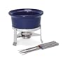 Chantal 3 Cup Ceramic Fun Fondue Set, Glossy Indigo Blue