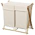 Household Essentials 6782 Double X-Frame Hamper with Natural Canvas Bag & Lid $26.99