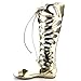 Breckelle's SOLO-15 Lace Up Cut Out Shaft Back Zipper Gladiator Flat Sandals