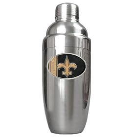 Click here to buy New Orleans Saints NFL Stainless Steel Cocktail Shaker by Great American Products.