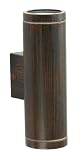 Riga - Tall Antique Brown Up/Down Outdoor Wall Light - 88714 - by Eglo