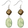 Quartz, Crimson Seashell & Sterling Silver Handmade Earrings