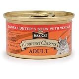 Nutro MAX CAT Savory Hunter's Stew with Venison Gourmet Classics Adult Canned Cat Food, Case of 24