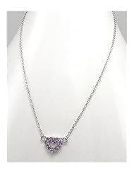 Heart Gem Stones Necklace In 92.5 Sterling Silver