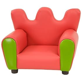 Kids Chair and Seating - Red and Green Vinyl Upholstered Kid's Arm Chair - KG-BK06-S073-GG