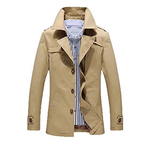 Lega Mens Cotton Classic Pea Coat Winter Coat