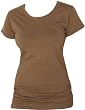 Chocolate Brown Solid color Classic Super soft 100% cotton longer womens and girls tee shirt.