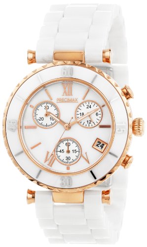 Precimax Women's PX13189 Lily Elite Mother-Of-Pearl Dial White Ceramic Band Watch